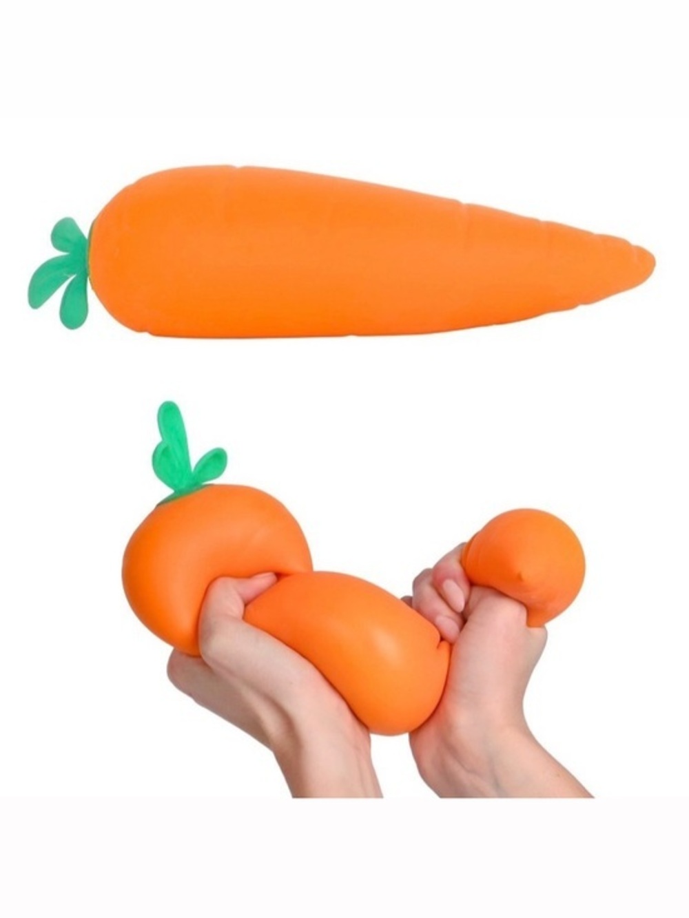 NWT. Squeeezy Orange Carrot Stress Squeeze Toy